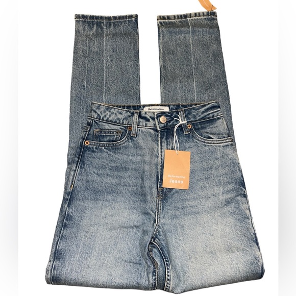 Reformation Liza Ultra High Rise Straight Jeans - Picture 7 of 8